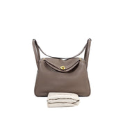 Hermes Lindy 30cm Etoupe Gold Togo Bag